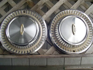 2 VINTAGE 1963 CHRYSLER NEW YORKER FIFTH AVE HUBCAPS WHEEL COVER DODGE PLYMOUTH - Picture 1 of 9