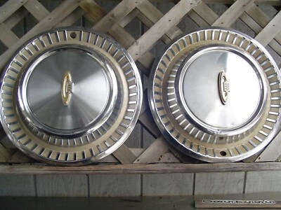 2 VINTAGE 1963 CHRYSLER NEW YORKER FIFTH AVE HUBCAPS WHEEL COVER DODGE PLYMOUTH - Image 1 of 4