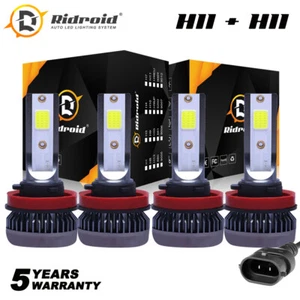 Kit de bombillas LED H11 H9 combo de haz alto + bajo 240W 52000LM 6000K blanco - Imagen 1 de 12
