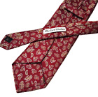 Vintage Oxxford Clothes Necktie Men's Long 100% Silk Red Paisley Made In USA