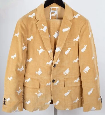 Traje Thom Browne 0/36 Traje Chaqueta Pantalones Pana Bordado Héctor Ballena Foto 1 de 4