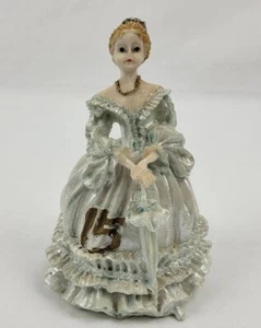 Vintage Victorian Ceramic 15th Birthday Girl Figurine Lady Woman Elegant Gown - Picture 1 of 9