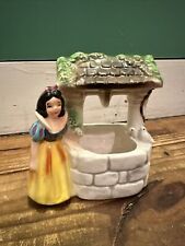 Snow White Walt Disney Productions Vintage Ceramic Planter - Wishing Well Birds