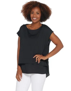 Linea by Louis Dell'Olio X-Small Caftan and Tank Set Black XS 2 Piece - Picture 1 of 12