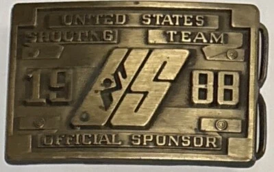 Vintage U.S. 1988 Shooting Team XXIV Olympiad Seoul, Korea Sponsor Belt Buckle - Image 1 of 4