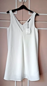 ZARA Formal Lined Tunic Top /Blouse (Size M) Pale Ivory (Full Description Below) - Picture 1 of 5