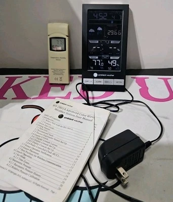 Ambient Weather WS-2801A - 3 Channel Advanced Color Forecast Station - Tested - Image 1 of 4