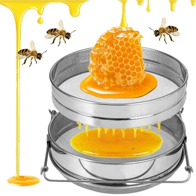 Honigsieb Küchensieb Edelstahl Farbsieb Abtropfsieb Feinsieb Backsieb Mehlsieb - Bild 1 von 4