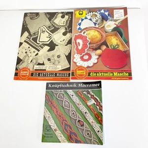 Lot Of 3 German Language Knitting Magazines Instructions Pamphlets Macrame Wool - Picture 1 of 24