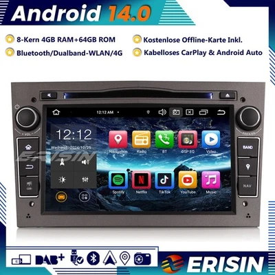 64GB DAB+Android 14 GPS Autoradio Opel Astra H Vectra Corsa C/D Vivaro Zafira B - Bild 1 von 4