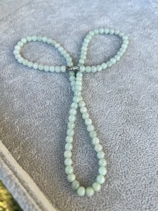 3-Circle Bead Bracelet Green 100% Natural Grade A Jadeite Jade 5.5mm 20" A375 a - Picture 1 of 10