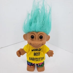 "Muñeca troll de niñera Russ Worlds Best vintage pelo azul ojos marrones"  - Imagen 1 de 5