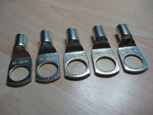 Lot of (5) Cable Lug 25mm² 4AWG 1/2" M12 Battery Lug Ring Terminal #E71CSS - Picture 1 of 5
