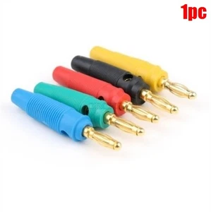 5Pcs Gold Plated 4Mm Banana Plug Screw To Binding Post Test Probes Adapter tb - Picture 1 of 2