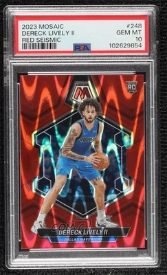 2023 Mosaic Rookies Red Seismic Prizm Dereck Lively II PSA 10 GEM MT Rookie RC - Image 1 of 2