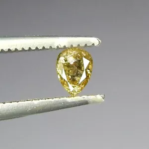 RARE .3ct Untreated Chameleon Diamond Natural Earth Mined Faceted Pear - Picture 1 of 5