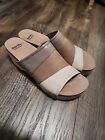 Earth Pine Tiga Slides Wooden clogs Tan Leather 10