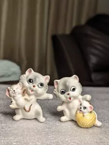 Lipco Korea zweier Set Porzellan verspielte Katzenfiguren 2,5 Zoll - Bild 1 von 13