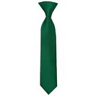 Pre Tied Forest Green Satin Boys Tie Age 4-7 Kids Plain Christening Wedding Tie