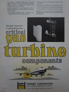 7/1973 PUB HOWMET GAS TURBINE PRATT WHITNEY JT9D-7 ENGINE BOEING 747 ORIGINAL AD - Picture 1 of 1