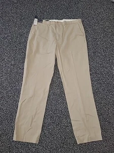 NUEVO CON ETIQUETAS Polo Ralph Lauren Preston Pantalones Chinos Beige Caqui Grande Alto 42Tx36 - Imagen 1 de 12