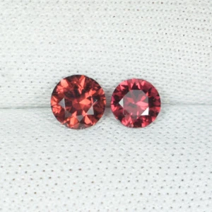 0,72 ct LUSTROSO - ROSSO - SPINELLO NATURALE 2 pezzi tondo - vedi Vdo SK - Foto 1 di 2