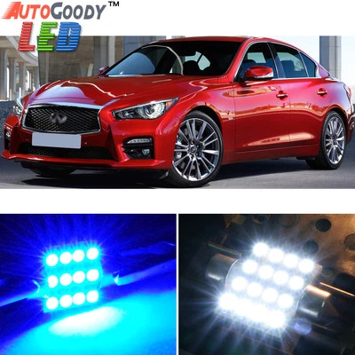 13 x Premium Blue LED Lights Interior Package for 14-19 Infiniti Q50 Q60 + Tool - Image 1 of 4