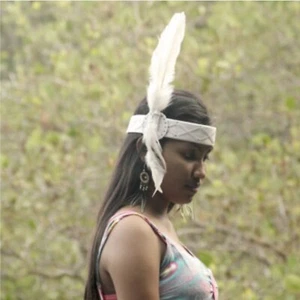 Handmade Headband Indian Headdress White Feather Bandana - Picture 1 of 2