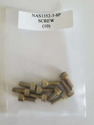 NATIONAL AEROSPACE STANDARDS NAS1352-3-8P Socket Screw #10-24 X 1/2 Steel - Lot of 10