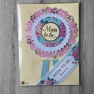 Mum To Be Rosette Badge Vintage - Picture 1 of 8