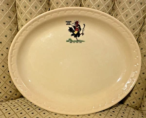 Vintage Syracuse Chicken in the Rough Restaurant Ware Golfing Rooster Platter - Picture 1 of 7