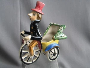 Italienische Keramik Figur Mann auf Tricyle Febland 60er Jahre Kitsch - Bild 1 von 5