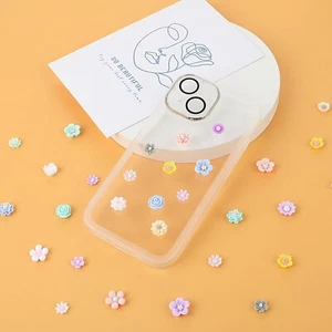 300PCS Flower Resin Charms Mini Cabochons Flatback Flower Beads Charms Mixed - Picture 1 of 3
