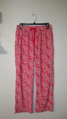 Pantalones de pijama Croft & Barrow polar suave rojo y blanco pájaro floral para mujer medianos Foto 1 de 4