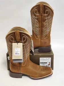 Bota Western Ariat Mujer Redonda Punta Cuadrada Ancha Polvo Marrón Talla 8 Ancha NUEVA - Imagen 1 de 13