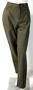 BILL BLASS Jeans Wear Easy Fit Green High Rise Straight Leg 5-Pocket Pants Sz 10