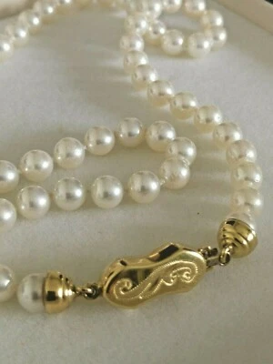 COLLANA DI PERLE AKOYA - lunghezza 500 mm - diam 7,10 mm  - Immagine 1 di 4