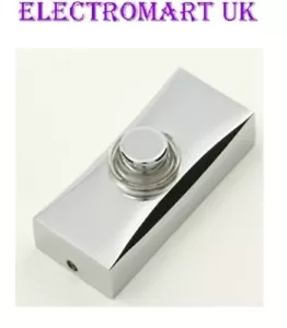 DOOR BELL CHIME BELL PUSH PRESS BUTTON METAL BODY POLISHED SILVER CHROME - Picture 1 of 1