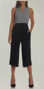 Sandra Darren tuta donna blu navy vita elastica senza maniche pezzo unico taglia M - Foto 1 di 8
