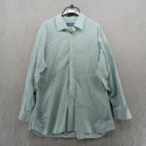 Tom James Shirt Mens Size 17/33 Green Black Check Microgrid Dress Business - Picture 1 of 7