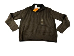 Field Stream 1/4 Zip Ribbed Knit Sweater Brown Mens 2XL NWT Fall Mock - Picture 1 of 12