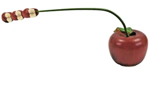 Tampón de velas de manzana roja de metal y resina de 10,5 pulgadas de largo - Imagen 1 de 8