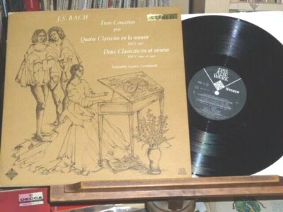 1963 BACH Concertos 2, 3 &4 Harpsichords LEONHARDT Telefunken Dowel Spine Stereo - Image 1 of 4