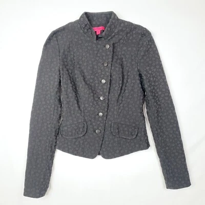 Chaqueta con botones BETSEY JOHNSON patrón de flores corsé espalda negra para mujer talla 2 Foto 1 de 4