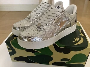 Sneakers autentiche a bathing ape bape bape sta #5 uomo US 11 argento bapesta nuove - Foto 1 di 10