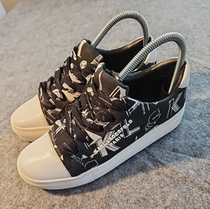 Karl Lagerfeld Paris Schuhe Sneaker Damen 7 Luxus Designer schwarz weiß Schnürer - Bild 1 von 9