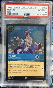 Disney Lorcana First Chapter Merlin Self Appointed Mentor Foil Pre-Errata PSA 10 - Bild 1 von 1