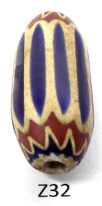Antiguo Impresionante Antiguo Chevron Veneciano Comercio Cuentas Africanas de Estate Z32 BG 75 - Imagen 1 de 2