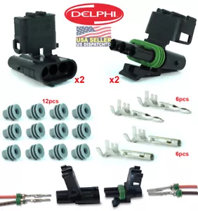 Delphi GM 2 Set (3 Circuits) Weatherpack Connector Kit 14 16 AWG - Made In USA - Picture 1 of 7