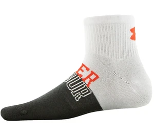 Under Armour Essential Quarter White-Gray, Single Pk Socks Youth Size 13.5 -4.5 - Picture 1 of 3